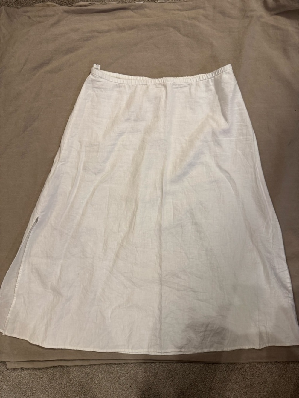 Eileen Fisher - White - 100% Organic Linen - Midi Skirt A Line - size Large / XL - Picture 2 of 12